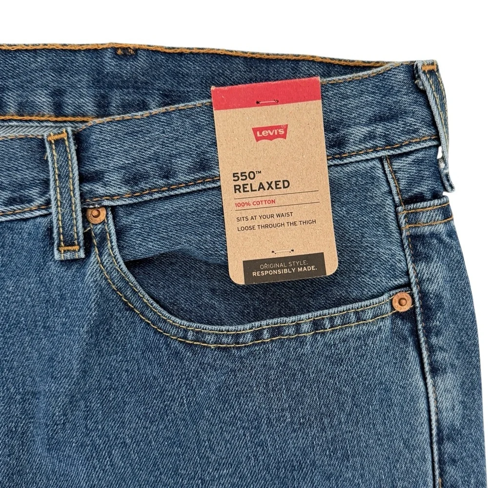 Levi's Men's 550 Jeans Relaxed Fit Big & Tall Size 46x34 NWT